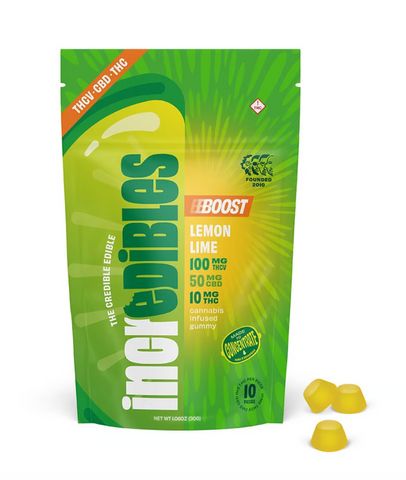 Incredibles Gummy 160mg Lemon Lime Boost 10:5:1 Thcv:Cbd:Thc 10 Pack ...