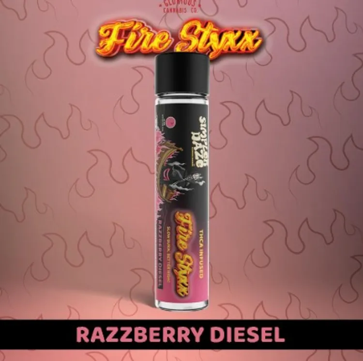 Razzberry Diesel i Simpler Daze i Fire Styxx i 1g Infused Preroll